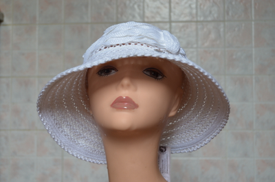 Шляпа белая летняя Vizio Италия 5709 F 1