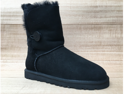 UGG Australia Черные с пуговицей, нубук (36-40) Арт. 005F