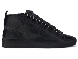 Зимние кеды Balenciaga Arena High Shiny Black Winter