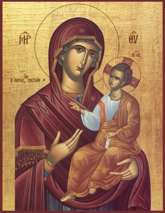 Григориатская Икона Пресвятой Божией Матери. Рукописная икона.