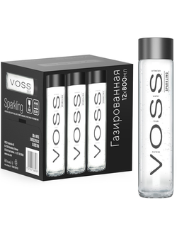 Вода Воcc  (Voss) минеральная ГАЗИРОВАННАЯ вода 0.8л (12) стекло