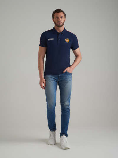 Поло мужское с Российской символикой 65PM-1512