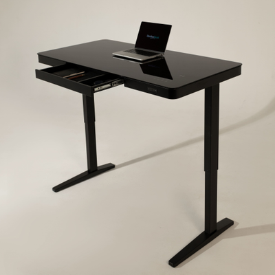 Умный стол 140×70 чёрный | закалённое стекло