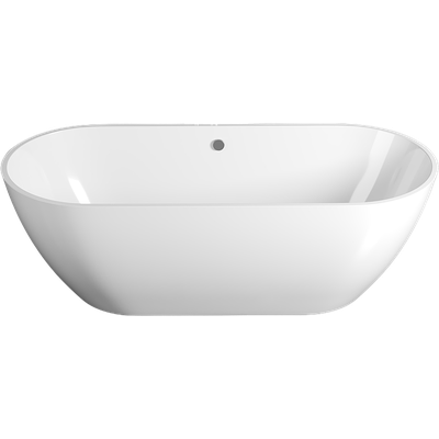 Ванна из искусственного камня STWORKI Берген 160x75 см, отдельностоящая, белая, овальная
