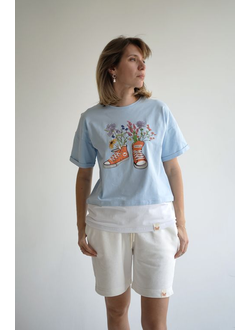 ЖЕНСКИЙ КОСТЮМ "ЦВЕТОЧНЫЕ КЕДЫ" ГОЛУБОЙ