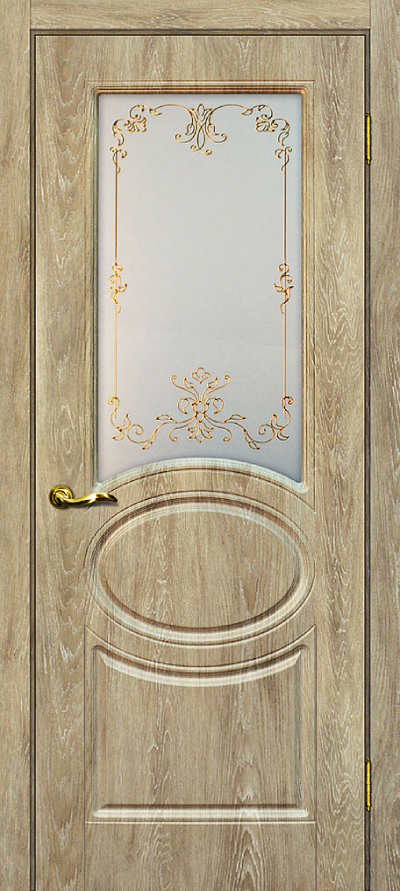 Дверь Сиена-1 Дуб песочный со стеклом