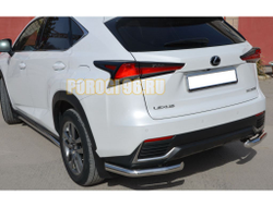 Защита заднего бампера угловая  d60 для Lexus NX200/NX300 2017-