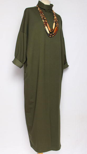 Платье "Кимоно хомут" хаки р.50,52,56