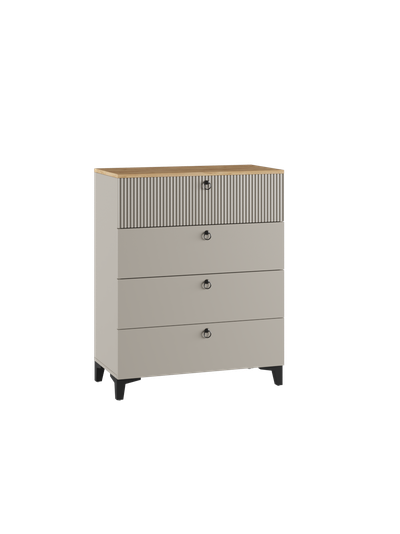 Ника спальный гарнитур модульный мдф бежевый мат-05 / лдсп кашемир + дуб делано