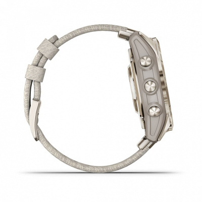 Умные часы Garmin Epix Pro Gen 2 Sapphire Edition 42 мм, золотистый корпус с нейлоновым ремешком сливочного цвета 010-02802-20