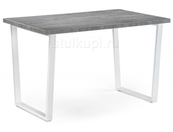 Стол Лота Лофт 120 25 мм бетон / белый матовый