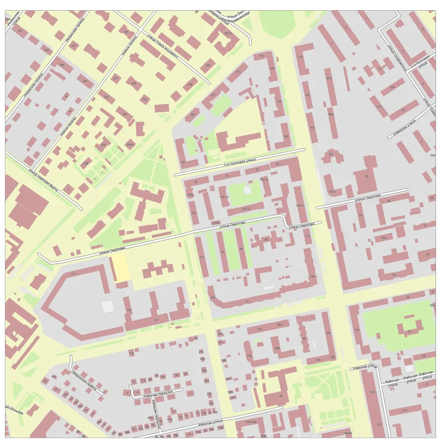 Создание векторной карты на территорию квартала города Тамбов