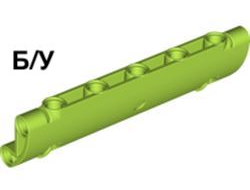 ! Б/У - Technic, Panel Curved 11 x 3 with 2 Pin Holes through Panel Surface, Lime (62531 / 4583528 / 6308250) - Б/У
