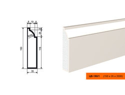 Цокольный молдинг фасадный из пенополистирола с покрытием LEPNINAPLAST (Лепнинапласт)  ЦВ-150/1