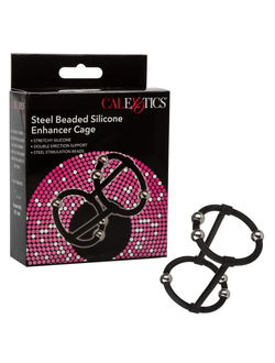 1426-40-3 Эрекционное кольцо с стальными бусинами Steel Beaded Silicone Enhancer Cage