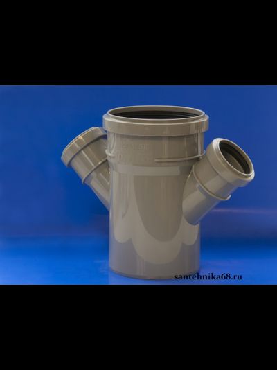 Крестовина для канализации одноплоскостная Политэк 110х110х110 110х50х110 под 45, 90гр.
