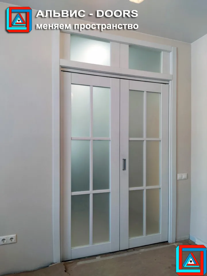 Перегородка "книжка" из 2-х створок с фрамугой