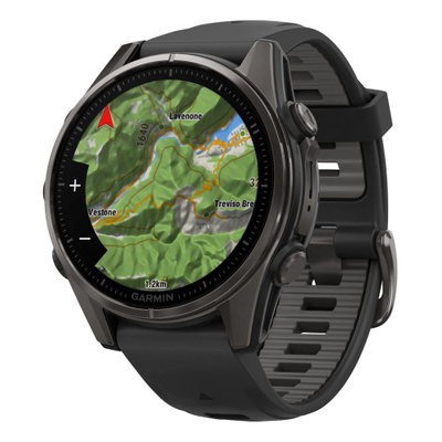 Часы Garmin Fenix 8 - 43mm AMOLED Sapphire Carbon Gray DLC Titanium Black / Pebble Gray