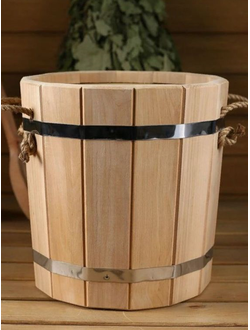 Запарник из липы, пластиковая вставка, 10л, без крышки