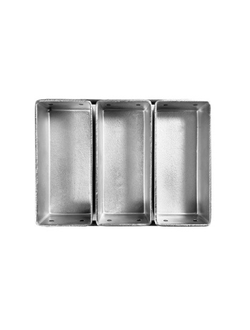 Форма для выпечки хлеба 3-х секционная 20,5*9,2 см. литая, алюминий