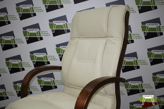 Кресло руководителя Лорд 1Д Н5 КЛ3037 кожа/кож.зам (беж)