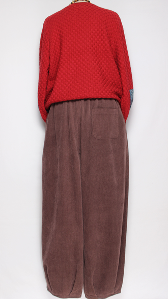 Брюки Бохо вельветовые "Бананы крупный вельвет" какао р.50-54