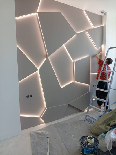 Световая 3D панель из МДФ в эмали "Magma"