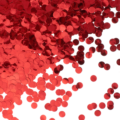 Шары с конфетти красные металлик (круги)