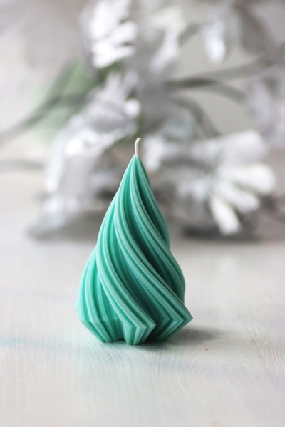 Свеча "Спираль" Бирюза (новогодняя)