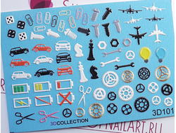 3D Слайдер-дизайн - 1019 - Шестеренки, скрепки, мелкие детали