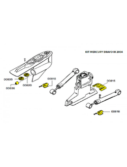 Комплект магниевых анодов Tecnoseal KITBRAVOIII-04MG 6шт для угловых колонок Mercury/Mercruiser Bravo III