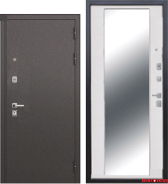 10 см Титан Зеркало Букле Антрацит Велюр Белый Софт, Ясень Графит Эмаль