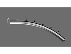 U216 Кронштейн дугообразный хром 7 штырьков на овальную-прямоугольную трубу универсальный L=400 мм