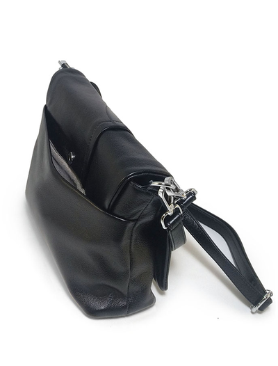 (АРТИКУЛ: 9849/4) СУМКА ЖЕНСКАЯ, НЕБОЛЬШАЯ, НАТУРАЛЬНАЯ КОЖА, ЧЕРНАЯ, С  ПЛЕЧЕВЫМ РЕМНЕМ