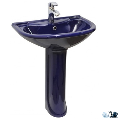 Раковина с пьедесталом Оскольская керамика Престиж, 63 см, синий, для ванной