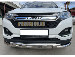 Защита переднего бампера двойная с перемычками d60/42 для Lifan Myway (2017-...)