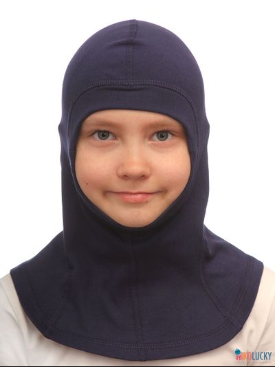 Шапка-шлем 23301-02 95%хлопок 5%лайкра, темно-синий 46-48