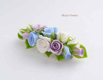 Заколка-автомат "Нежные розочки".