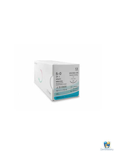 Мононить хирургическая WEGO PTFE USP 5-0, обратно-режущая игла 3/8 16 мм, 45 см (артикул Z53163-45) — нерассасывающийся шовный материал PTFE