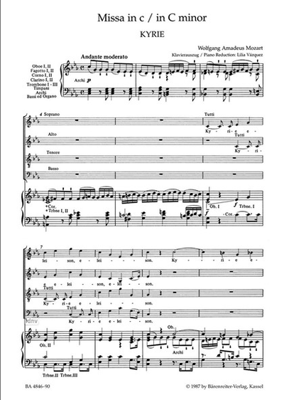 Mozart. Missa c-moll KV427 f?r Soli, Chor und Orchester Klavierauszug (la)