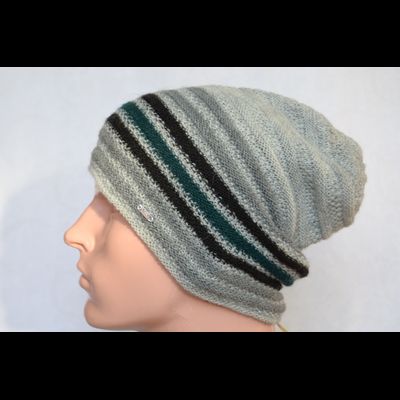 Вязаная мужская итальянская шапка Vizio 6550 светло - серая