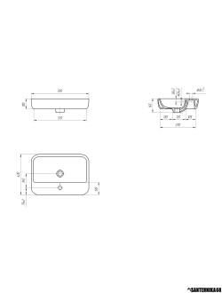 Умывальник на столешницу накладная раковина Cersanit CASPIA 60 SQUARE
