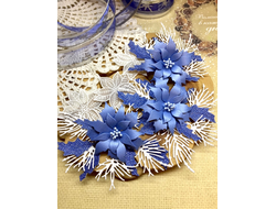 Набор цветов "Пуансетии большие" Цвет ярко-голубой