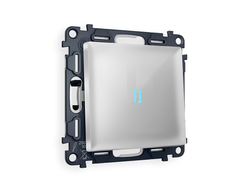 Выключатель 1-кл с подсветкой 10000K Серебро глянец - Ambrella Volt - ALFA