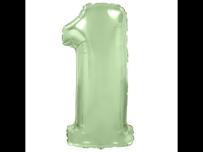 Шар (40&amp;#39;&amp;#39;/102 см) Цифра, 1, Мятный