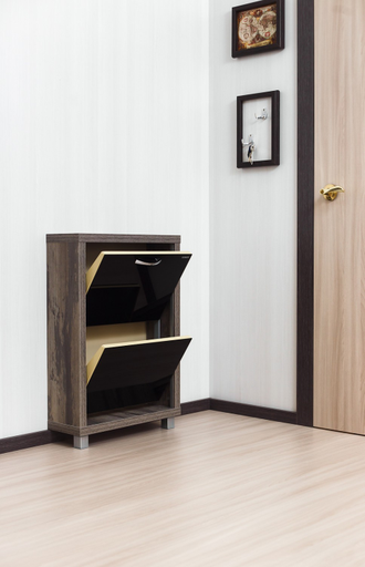 Обувница Айрон-2 (фасад стекло черное)