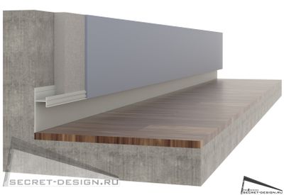 ТЕНЕВОЙ ПЛИНТУС PRO DESIGN - АНОДИРОВАННЫЙ (без рассеивателя)