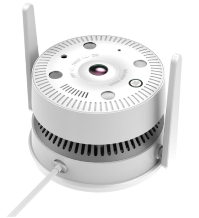 DE/VN-XMC40 Панорамная WiFi/LAN охранная видеокамера+датчик дыма. Ночное видение, интерком связь, с DVR. Full HD, 4 МП (ICSEE/XMEYE)