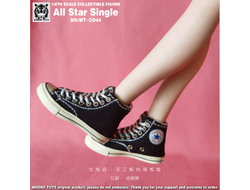 Женские кеды Converse (черные) 1/6 - women's classic black (WT-CO44) - WHOHO TOYS