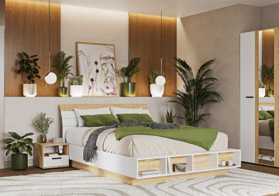 Санса ТБ-01 Тумба прикроватная Сонома/Белый